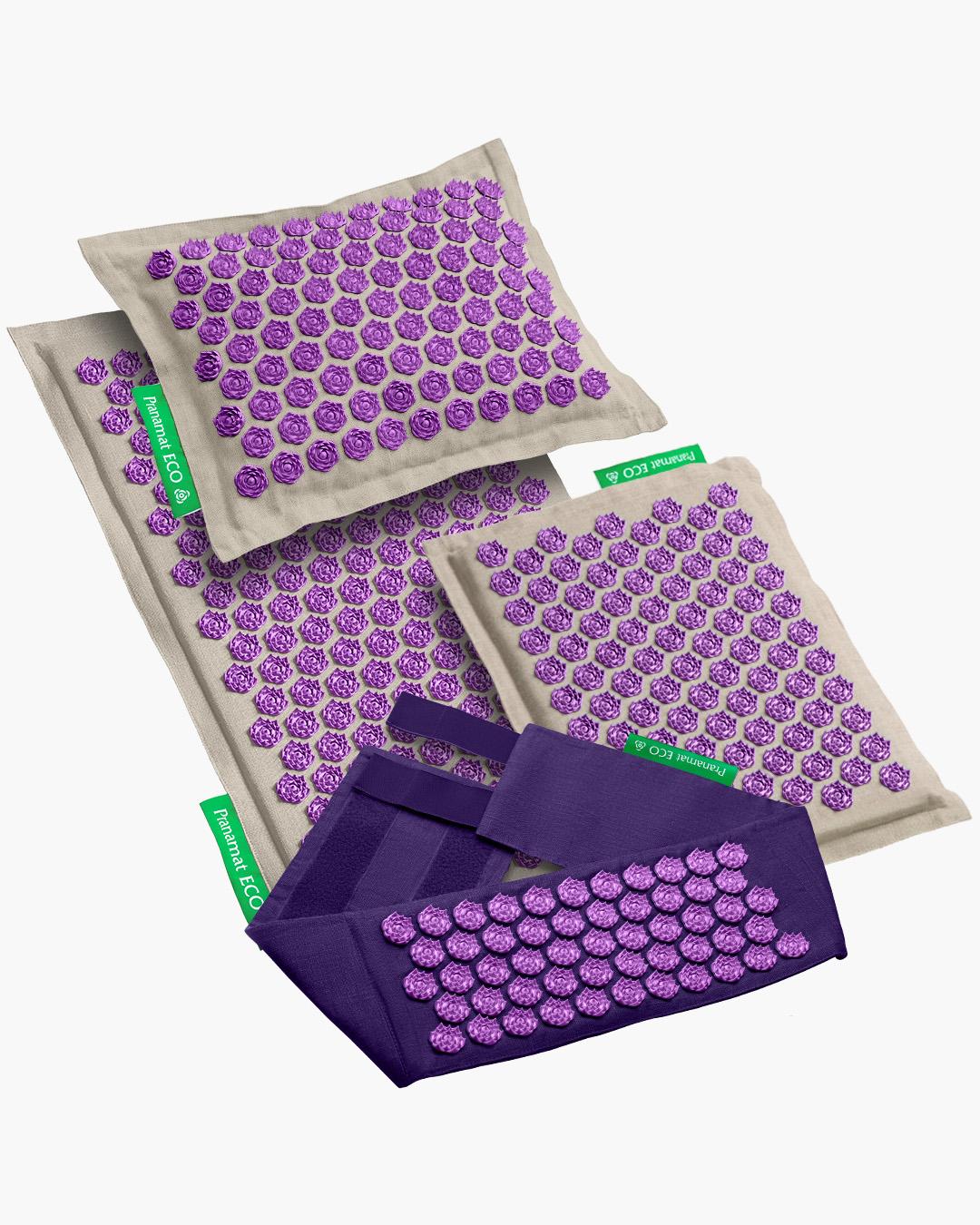 Pranamat + PranaPillow + Mini + PranaBelt (Natural/Violet)