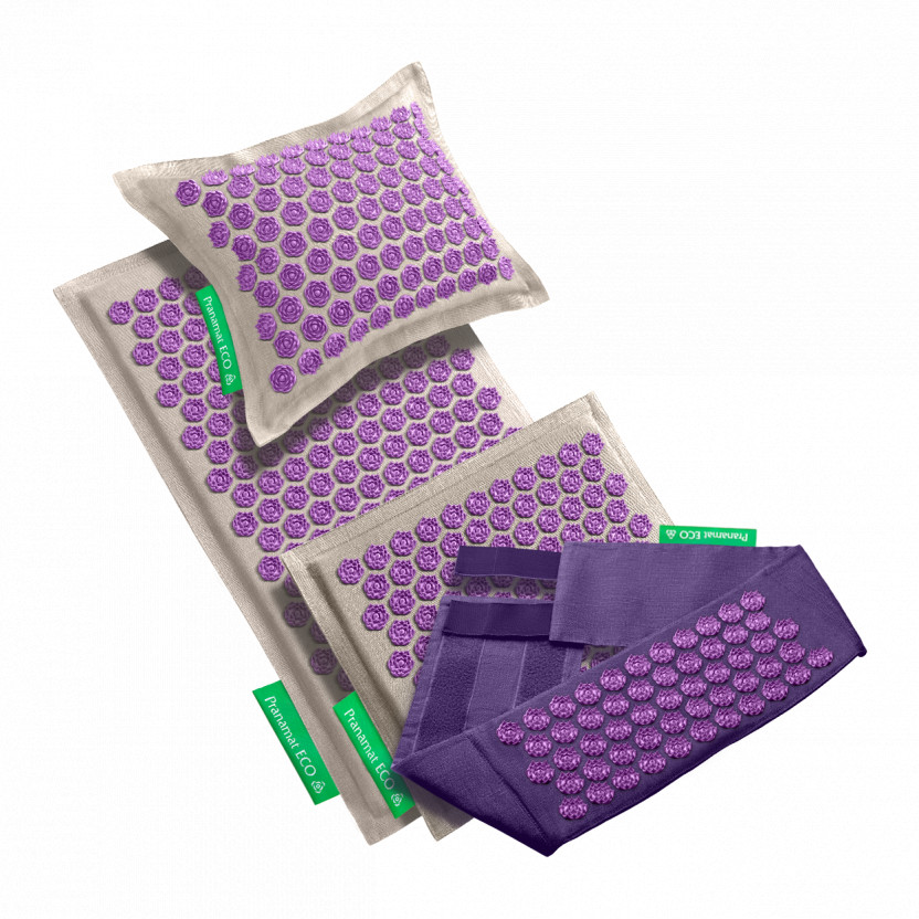 Pranamat + PranaPillow + Mini + PranaBelt (Natural/Violet)